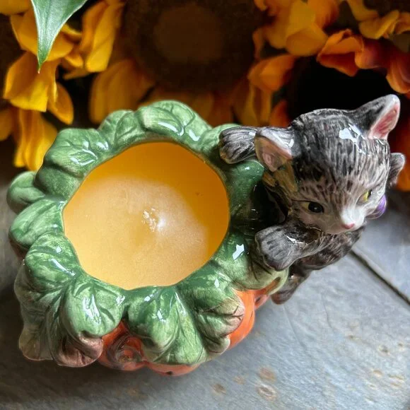 Fitz and Floyd “Halloween Kitty” Series Filled Candlecup (2063/140) NIB - Picture 7 of 10